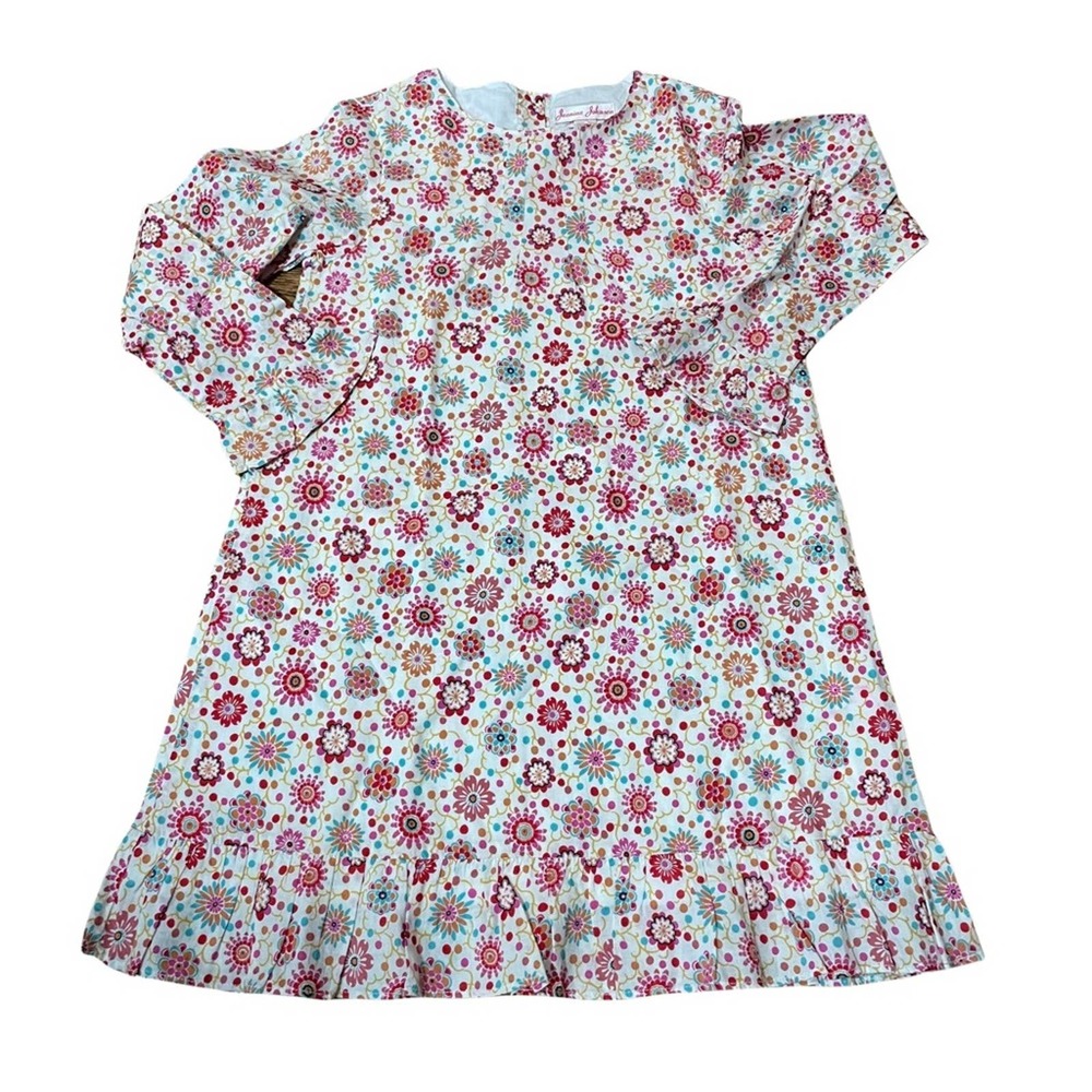 Jeanine johnsen Floral Ruffle Hem Dress Pink and White Girl’s Size 6
